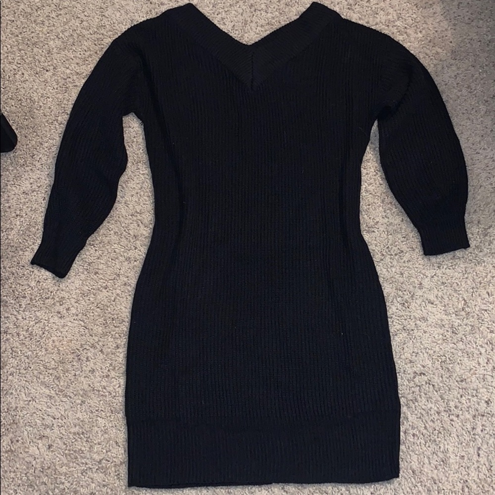 Fashion Nova Black Sweater Dress
